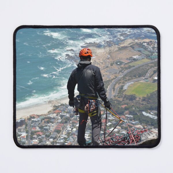 Item preview, Abseiling from Table Mountain mousepad designed and sold by Roy-Babiuk.