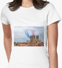 Red Arrows over Lincoln Cathedral Women's Fitted T-Shirt