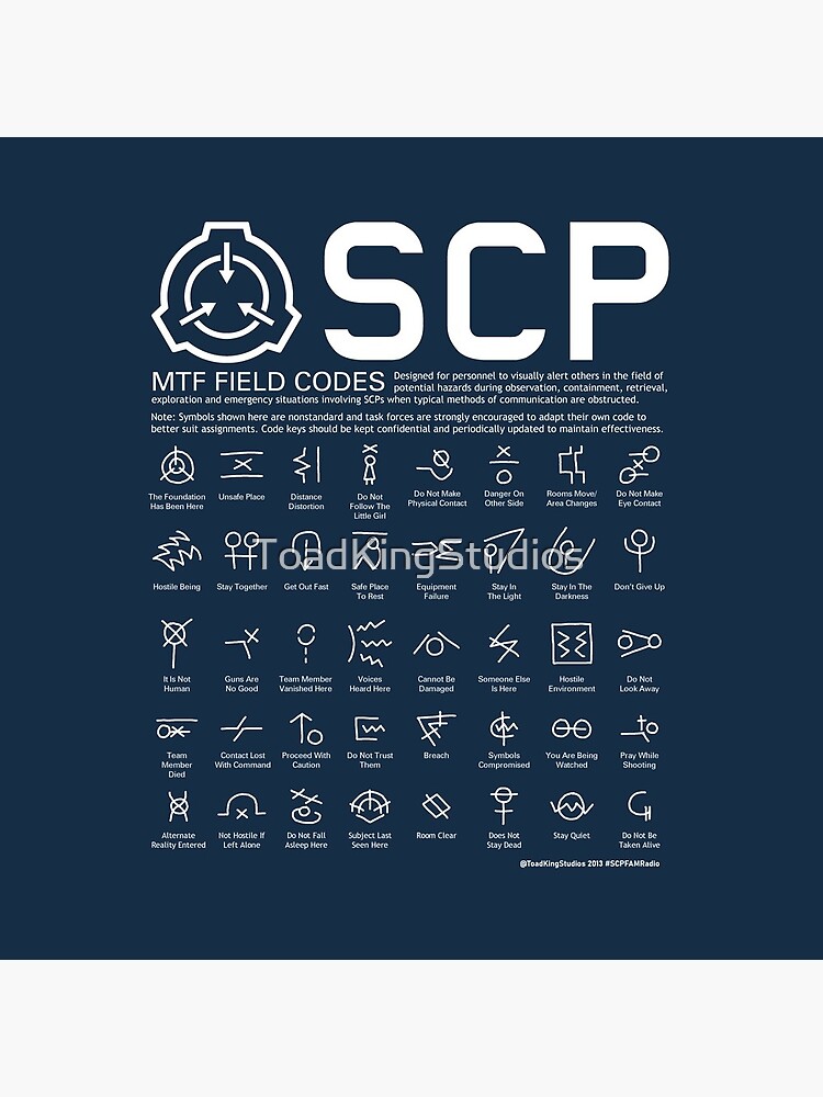 SCP MTF Field Codes by ToadKing07  Poster for Sale by