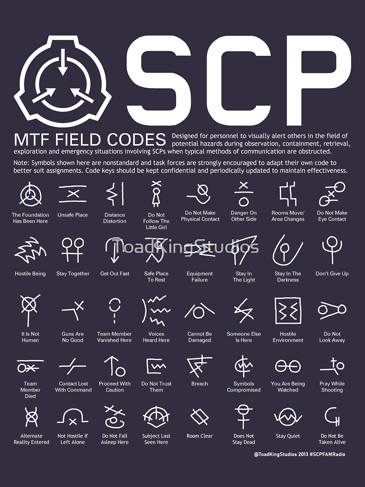  SCP MTF Field Codes by Essential T-Shirt : Clothing