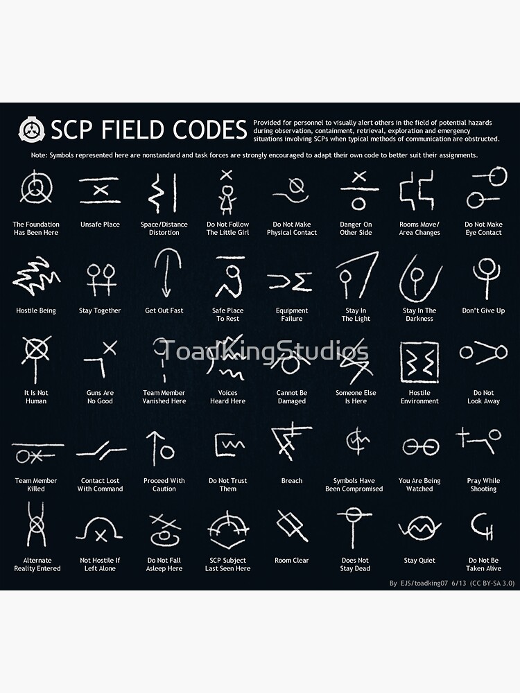 SCP MTF Field Codes by ToadKing07 Poster for Sale by