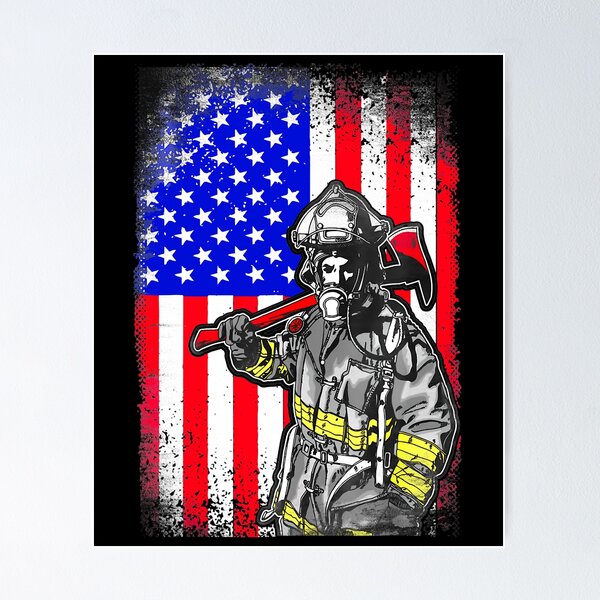 Item preview, Proud Job Firefighter American Flag Line Red Firefighting Fireman designed and sold by LKTankdesign.