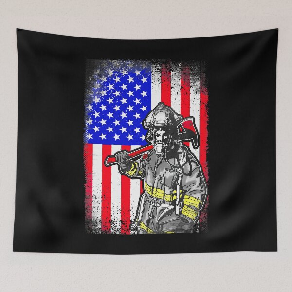 Item preview, Proud Job Firefighter American Flag Line Red Firefighting Fireman designed and sold by LKTankdesign.