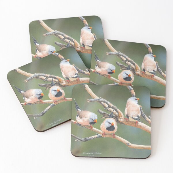 Item preview, "Quintet" (Long-tailed Finches) designed and sold by Frances McMahon Watercolour Bird Artist.