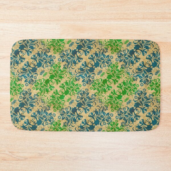 Item preview, Aged vintage antique Damask blue green designed and sold by Kelly  Thompson.