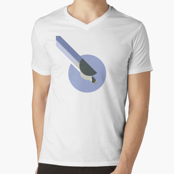 Peregrine Falcon geometric vector illustration V-Neck T-Shirt