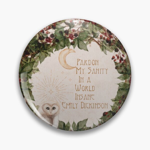 Item preview, Emily Dickinson Quote on Mental Health in a Watercolor Blackberry Wreath with watercolor Barn Owl designed and sold by Monica Laipple.