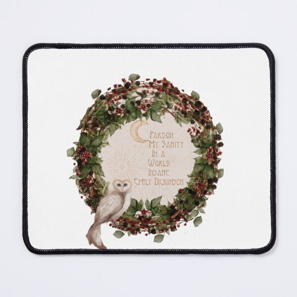 Item preview, Emily Dickinson Quote on Mental Health in a Watercolor Blackberry Wreath with watercolor Barn Owl designed and sold by Monica Laipple.