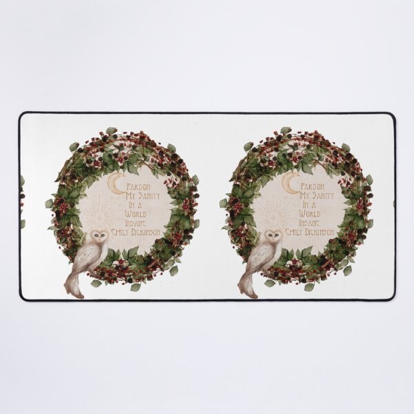 Item preview, Emily Dickinson Quote on Mental Health in a Watercolor Blackberry Wreath with watercolor Barn Owl designed and sold by Monica Laipple.