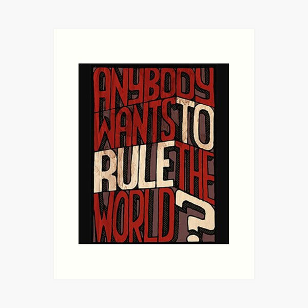  Everybody Wants to Rule The World Song Lyric Vintage Quote  Print : Office Products