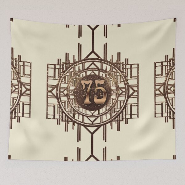 Item preview, Art Deco Vintage Design with Retro Art Nouveau Number 75 designed and sold by Xarah.