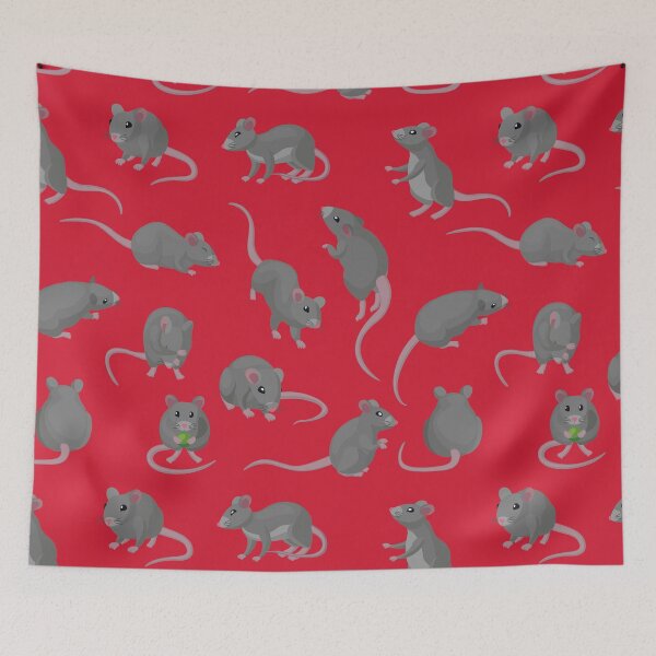 Item preview, Happy Rats on red background designed and sold by Pekapeka of NZ.