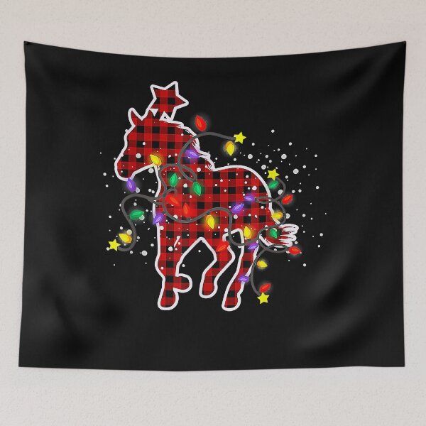 Item preview, Horse Christmas - Red Buffalo Plaid - Pajamas Xmas Lights designed and sold by spherevilla.