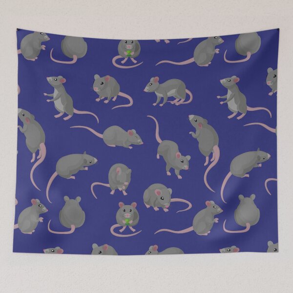 Item preview, Happy Rats on blue background designed and sold by Pekapeka of NZ.