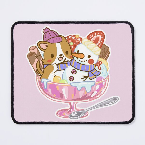 Item preview, Lazy Corgi - Snowman with Shaved Ice (Pink) designed and sold by LazyCorgiHK.