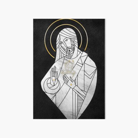 sacred heart of jesus gold Art Board Print for Sale by cat poe