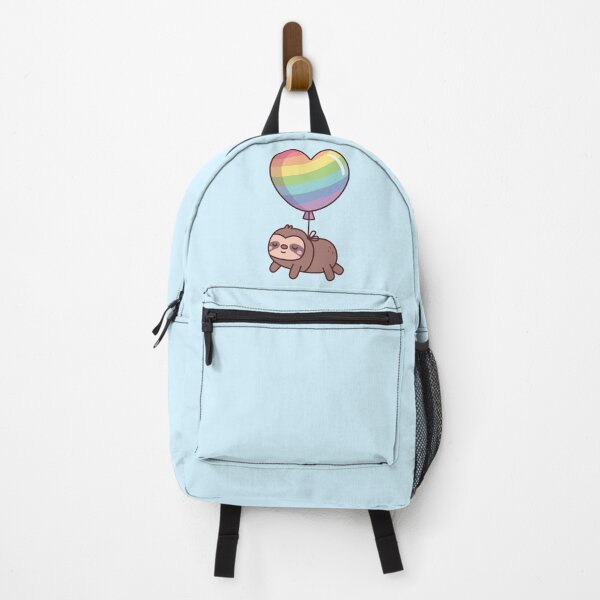 Item preview, Cute Sloth and Rainbow Heart Balloon designed and sold by rustydoodle.