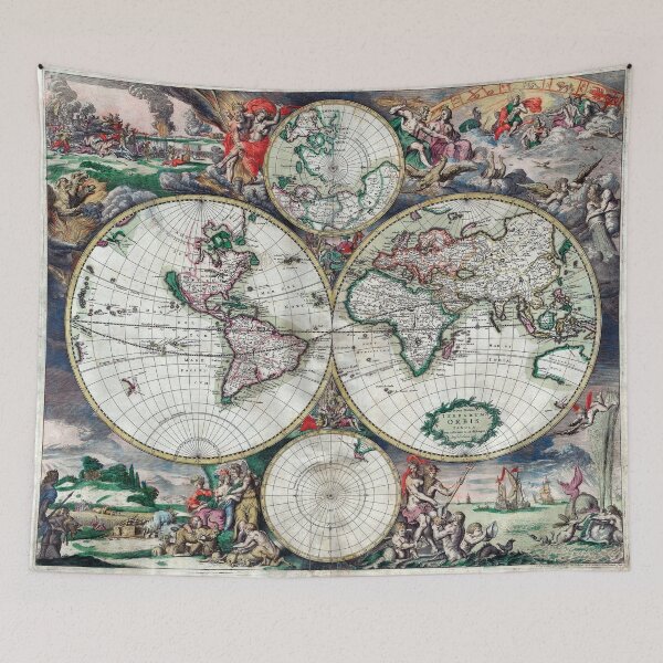 Item preview, World Map - Nova totius terrarum orbis tabula Amstelodami - 1689 designed and sold by paulrommer.