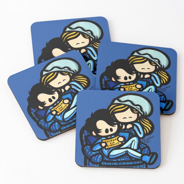 Item preview, Blonde Girl and Raven Boy Cuddle Coupon designed and sold by gogenevieve.