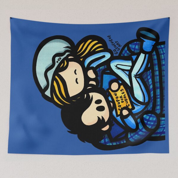 Item preview, Blonde Girl and Raven Boy Cuddle Coupon designed and sold by gogenevieve.