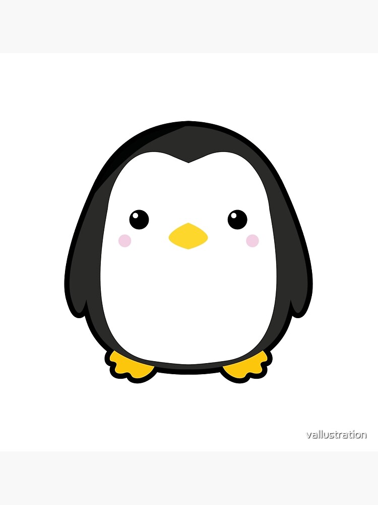 Carte De Vœux Kawaii Pingouin Par Vallustration Redbubble