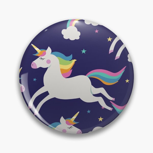 Item preview, Unicorns, clouds, rainbows, stars on blue designed and sold by HolliuxGift.
