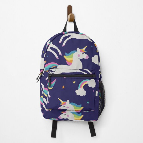 Item preview, Unicorns, clouds, rainbows, stars on blue designed and sold by HolliuxGift.