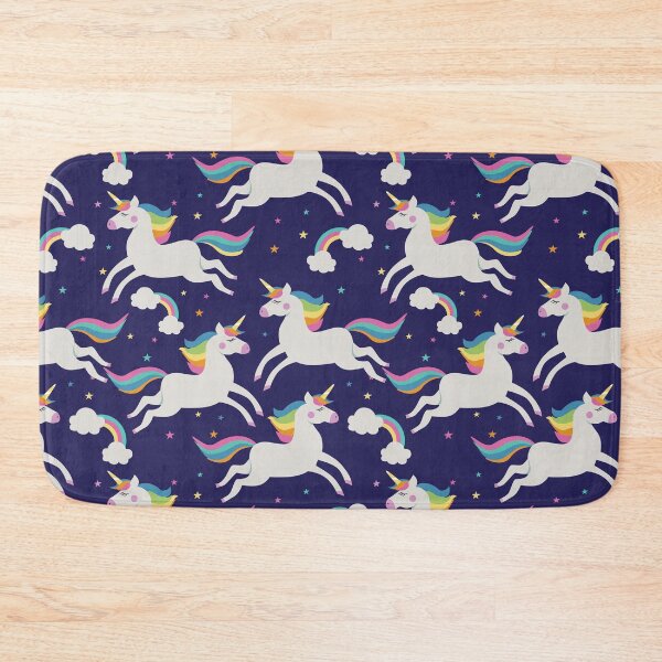 Item preview, Unicorns, clouds, rainbows, stars on blue designed and sold by HolliuxGift.