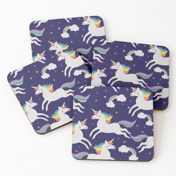 Item preview, Unicorns, clouds, rainbows, stars on blue designed and sold by HolliuxGift.