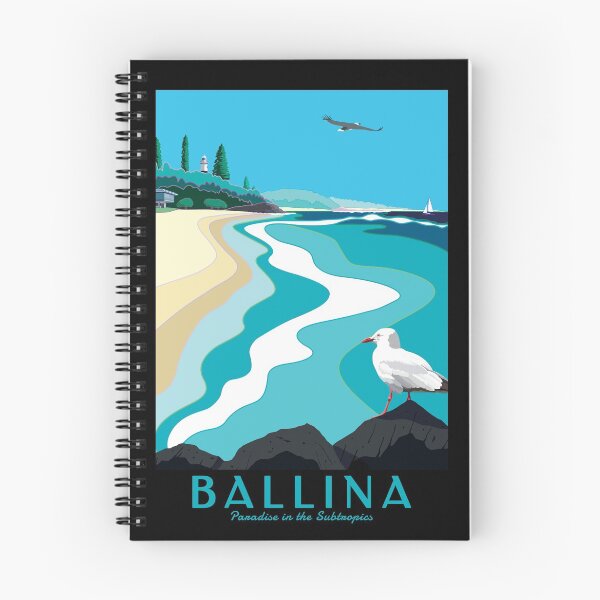 Item preview, Ballina Vintage Style Travel Art - Cerca de Byron Bay, Australia designed and sold by Jazznote.