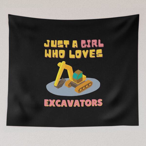 Item preview, Just A Girl Who Loves Excavators, Funny Kids Gift Idea designed and sold by singRsong.