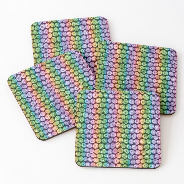 Item preview, Tiny Rainbow Stripes Squiggly Swirly Spiral Circles designed and sold by James-Cole.