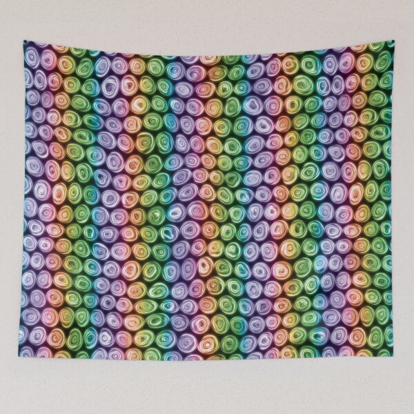 Item preview, Tiny Rainbow Stripes Squiggly Swirly Spiral Circles designed and sold by James-Cole.