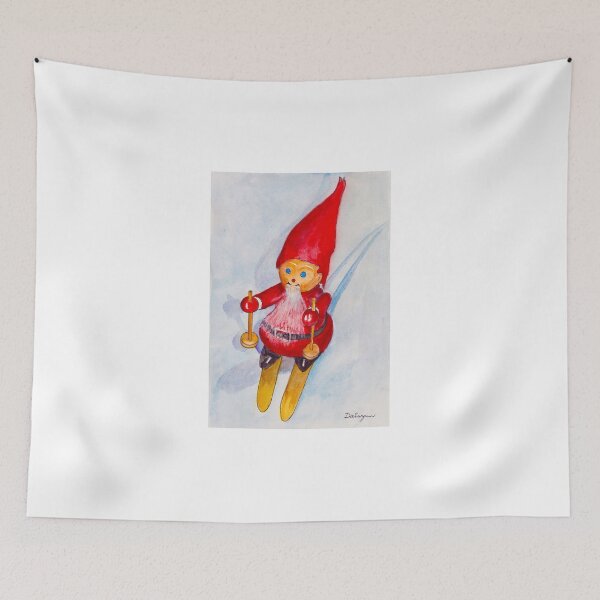Item preview, Bearded Elf on Skis designed and sold by Dai Wynn Fine Art.
