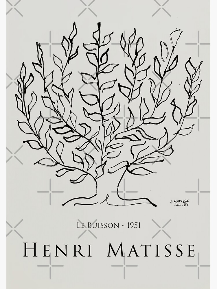 "Henri Matisse BW Tree Le Buisson" Sticker by mburcheet Redbubble