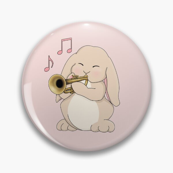 Item preview, Cute Bunny Trumpet Player - on Pink designed and sold by Jazznote.