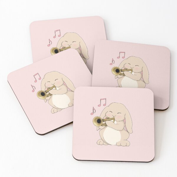 Item preview, Cute Bunny Trumpet Player - on Pink designed and sold by Jazznote.