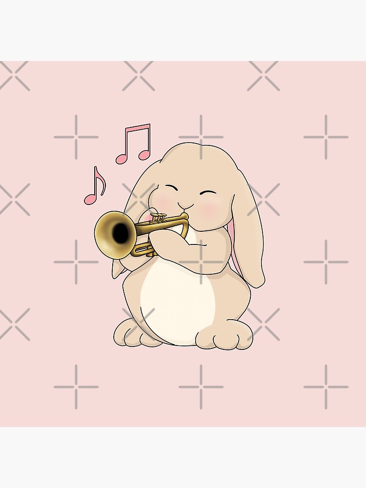 Trumpet Bunny Get Well Soon Message - Cute Bunny Rabbit Playing Trumpet  Poster for Sale by Jazznote