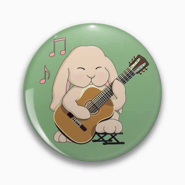 Item preview, Cute Rabbit Classical Guitar Player - on Green designed and sold by Jazznote.