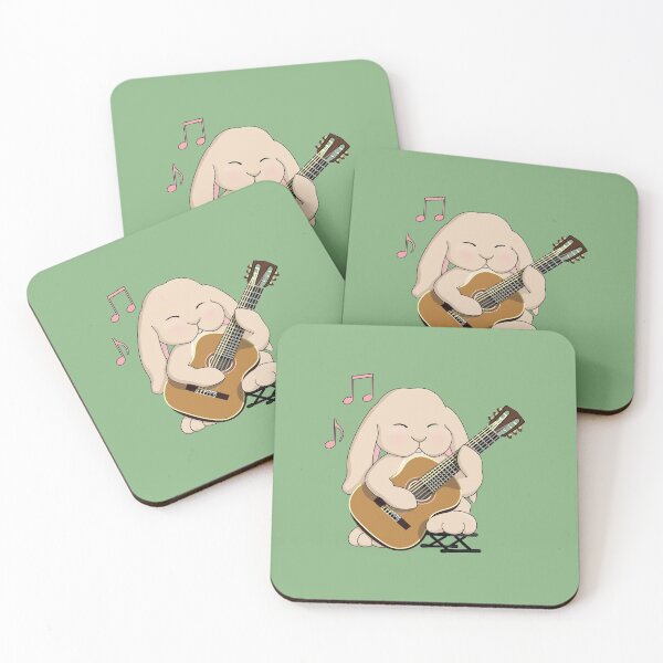 Item preview, Cute Rabbit Classical Guitar Player - on Green designed and sold by Jazznote.