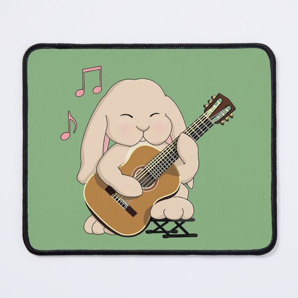 Item preview, Cute Rabbit Classical Guitar Player - on Green designed and sold by Jazznote.
