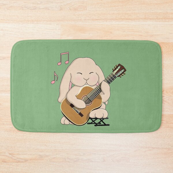 Item preview, Cute Rabbit Classical Guitar Player - on Green designed and sold by Jazznote.