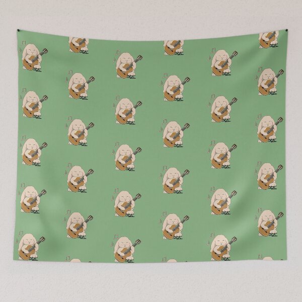 Item preview, Cute Rabbit Classical Guitar Player - on Green designed and sold by Jazznote.