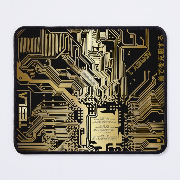 Item preview, Gold color gradient computer electronic circuit, Asimov tribute. designed and sold by angelisart.