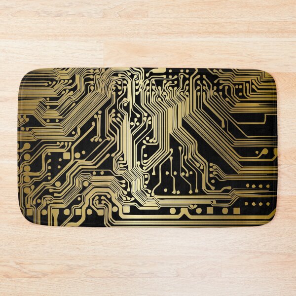 Item preview, Gold color gradient computer electronic circuit, Asimov tribute. designed and sold by angelisart.