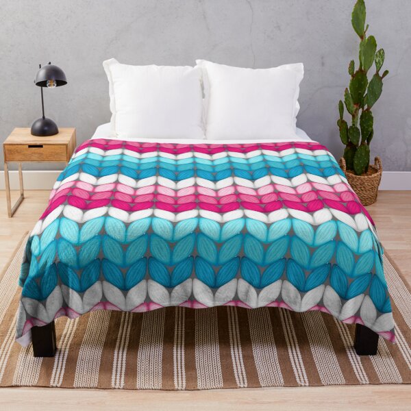 Item preview, Pink white turquoise knitted pattern designed and sold by innazimovec.