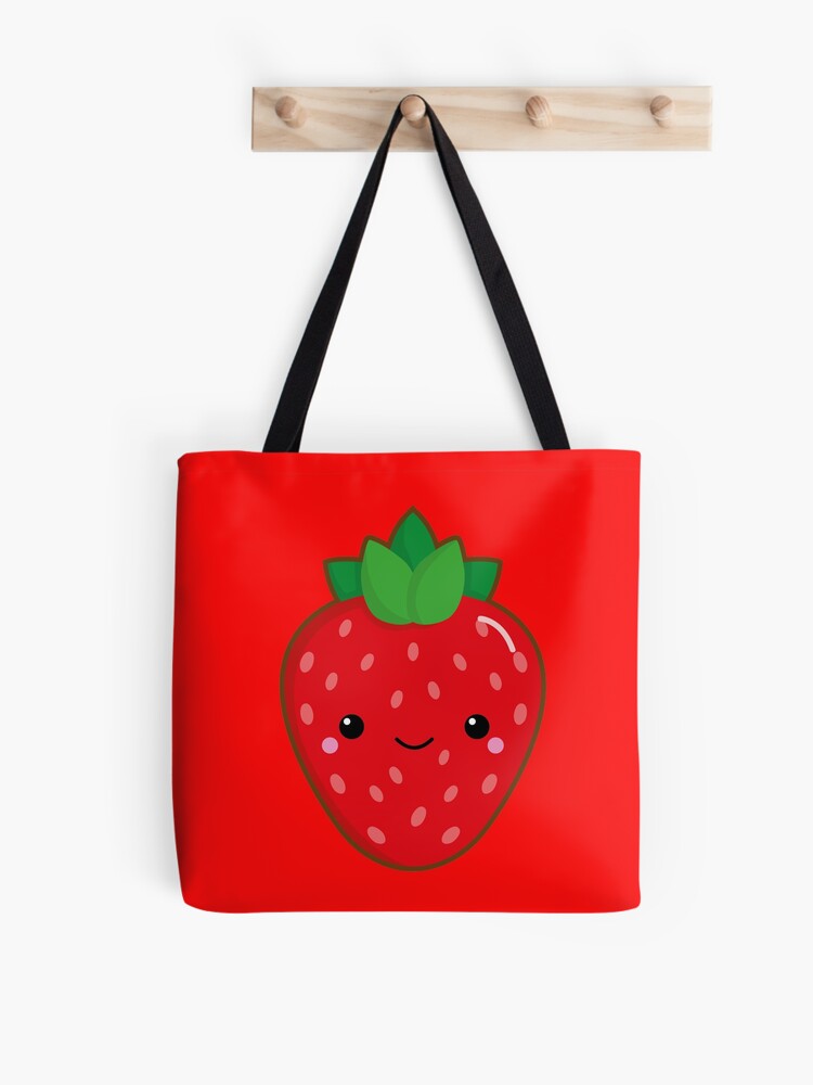 Kawaii Strawberry Pattern Tote Bag, Large Capacity Shoulder Bag For Work,  Cute Zipper Travel Bag - Temu