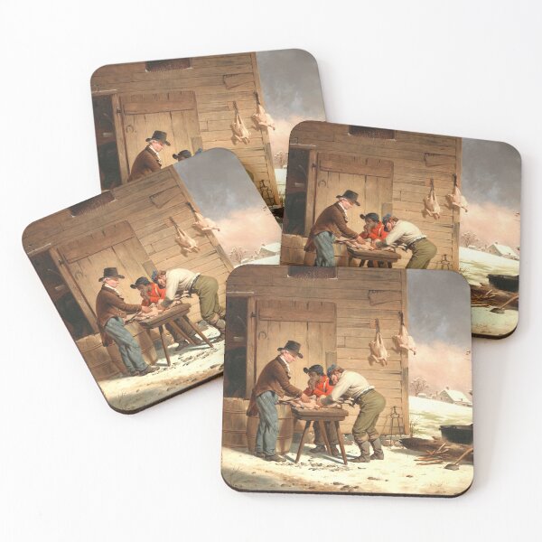 Item preview, Plucking birds for Christmas vintage painting designed and sold by Lady-Frost.