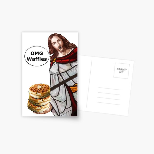 Jesus OMG waffles Postcard