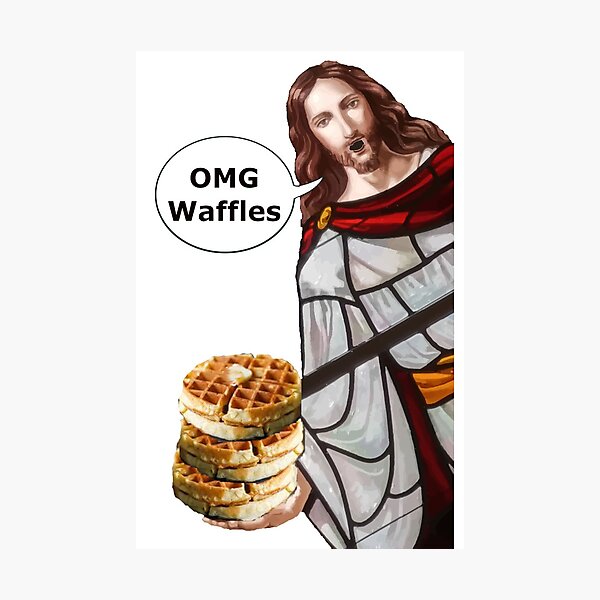 Jesus OMG waffles Photographic Print
